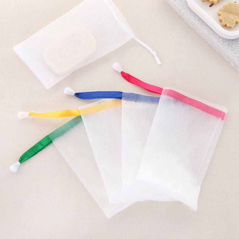 1/5Pcs Handmade Soap Foaming Net Nylon Foaming Net Cleansing Shower Soap Foaming Net Hanging Bubble Mesh Bag Facial Cleanser