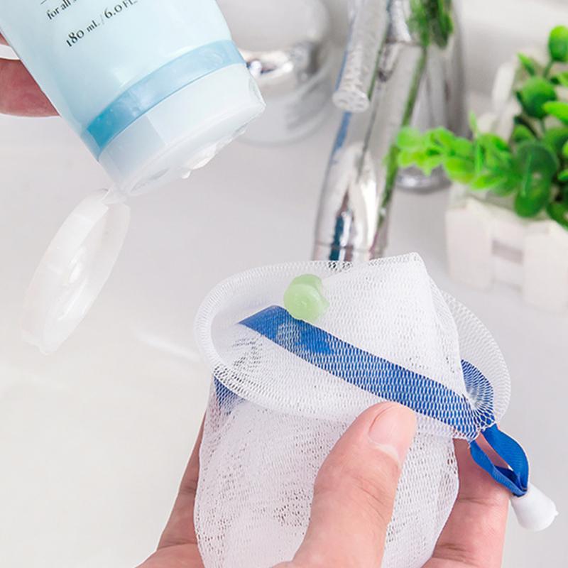 1/5Pcs Handmade Soap Foaming Net Nylon Foaming Net Cleansing Shower Soap Foaming Net Hanging Bubble Mesh Bag Facial Cleanser