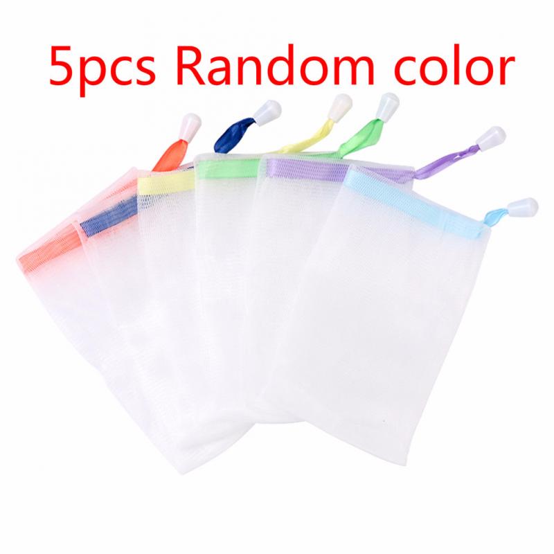 1/5Pcs Handmade Soap Foaming Net Nylon Foaming Net Cleansing Shower Soap Foaming Net Hanging Bubble Mesh Bag Facial Cleanser