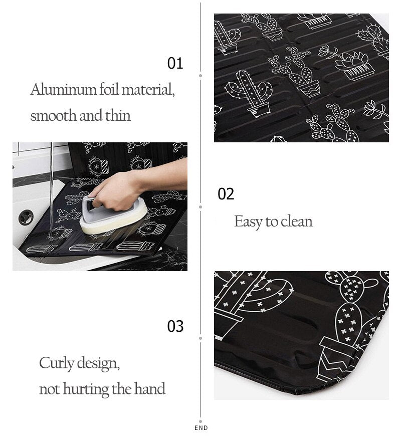 1PC Oil Splatter Screen Kitchen Gas Stove Baffle Plate Aluminum Foldable Gas Stove Oil Splash Protection Screen Kitchen Gadgets