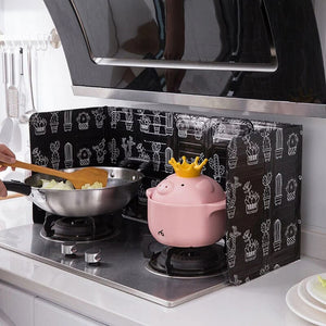 1PC Oil Splatter Screen Kitchen Gas Stove Baffle Plate Aluminum Foldable Gas Stove Oil Splash Protection Screen Kitchen Gadgets