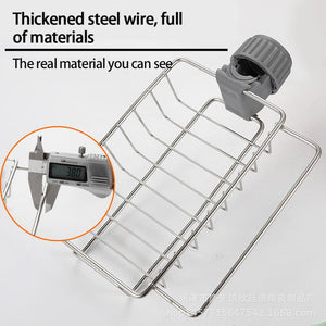 1PC Stainless Steel Faucet Rack Kitchen Storage Shelf Sponge Dish Cloth Finishing Rack Drain Dry Rack Pool Rag Storage Basket