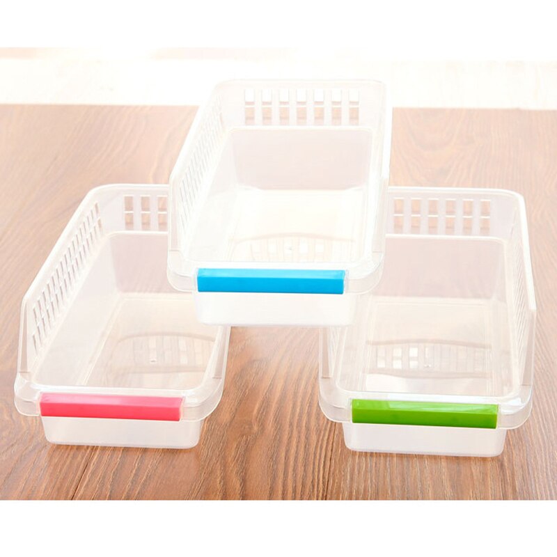 1Pc Kitchen Storage Container Refrigerator Organizer Adjustable Plastic Fridge Shelf Holder Basket Food Storage Box Rack  Drawer