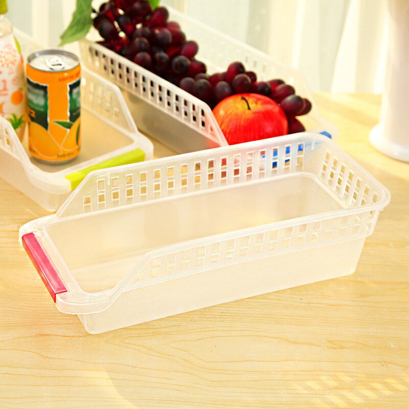 1Pc Kitchen Storage Container Refrigerator Organizer Adjustable Plastic Fridge Shelf Holder Basket Food Storage Box Rack  Drawer