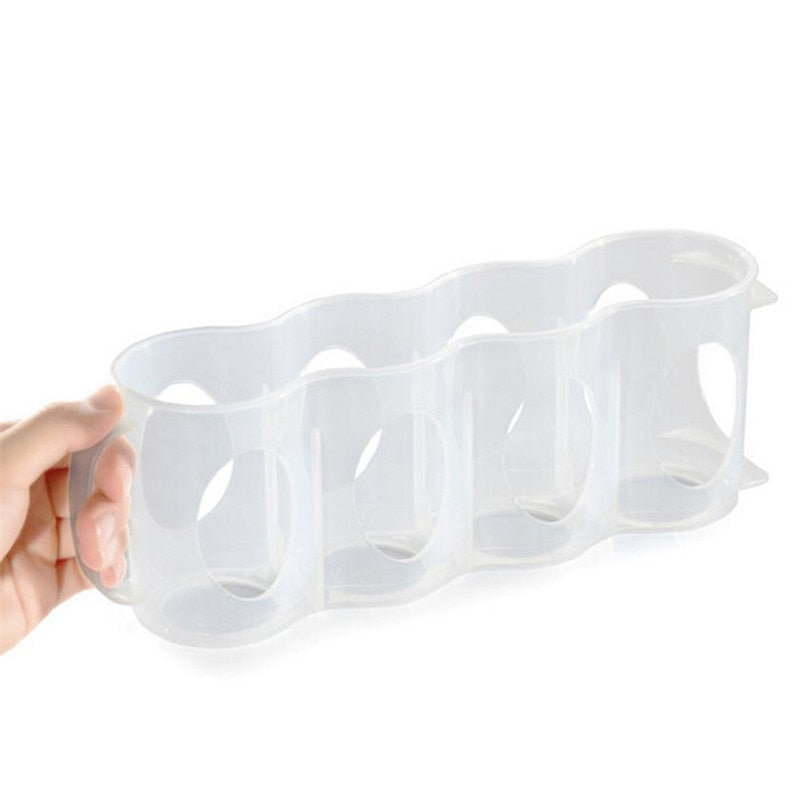 4 Holes Beer Soda Drink Juice Can Fridge Drink Bottle Holder Refrigeration Kitchen Storage Box Organizer Case Clear Container