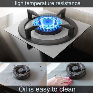 4Pcs Gas Stove Protector Cover Liner Reusable Stovetop Burner Protector Cover Foil Cover Mat Kitchen Cookware Pad Clean Liner