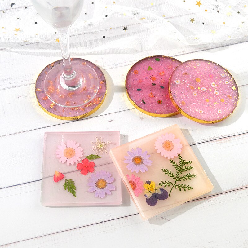 DIY Geometric Round Coaster Mold Silicone Epoxy Resin Casting Clay Mould Jewelry Pendant Making Tool Translucent Circle Coaster