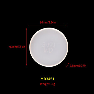 DIY Geometric Round Coaster Mold Silicone Epoxy Resin Casting Clay Mould Jewelry Pendant Making Tool Translucent Circle Coaster