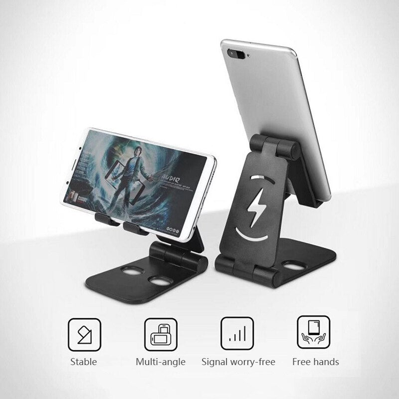 Foldable Mobile Phone Holder Desktop For Tablet Charging Base Double Adjustable Shelf Phone Stand For Mobile Phone Accessories