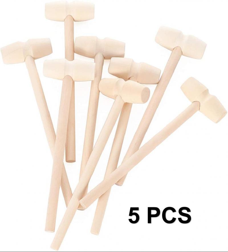 Mini Wooden Hammer Wood Mallets For Seafood Lobster Crab Leather Jewelry Crafts Wood Craft Chocolate Crushing Hammer Tools