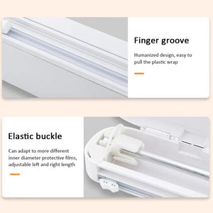 Punch-free Fixing Food Wrap Dispenser Foil Cling Film Wrap Dispenser Plastic Sharp Cutter Storage Holder Kitchen Storage Tool