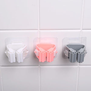 Wall Mounted Mop Clip Organizer Holder Brush Broom Hanger Home Storage Rack Bathroom Suction Hanging Pipe Hooks Household Tools